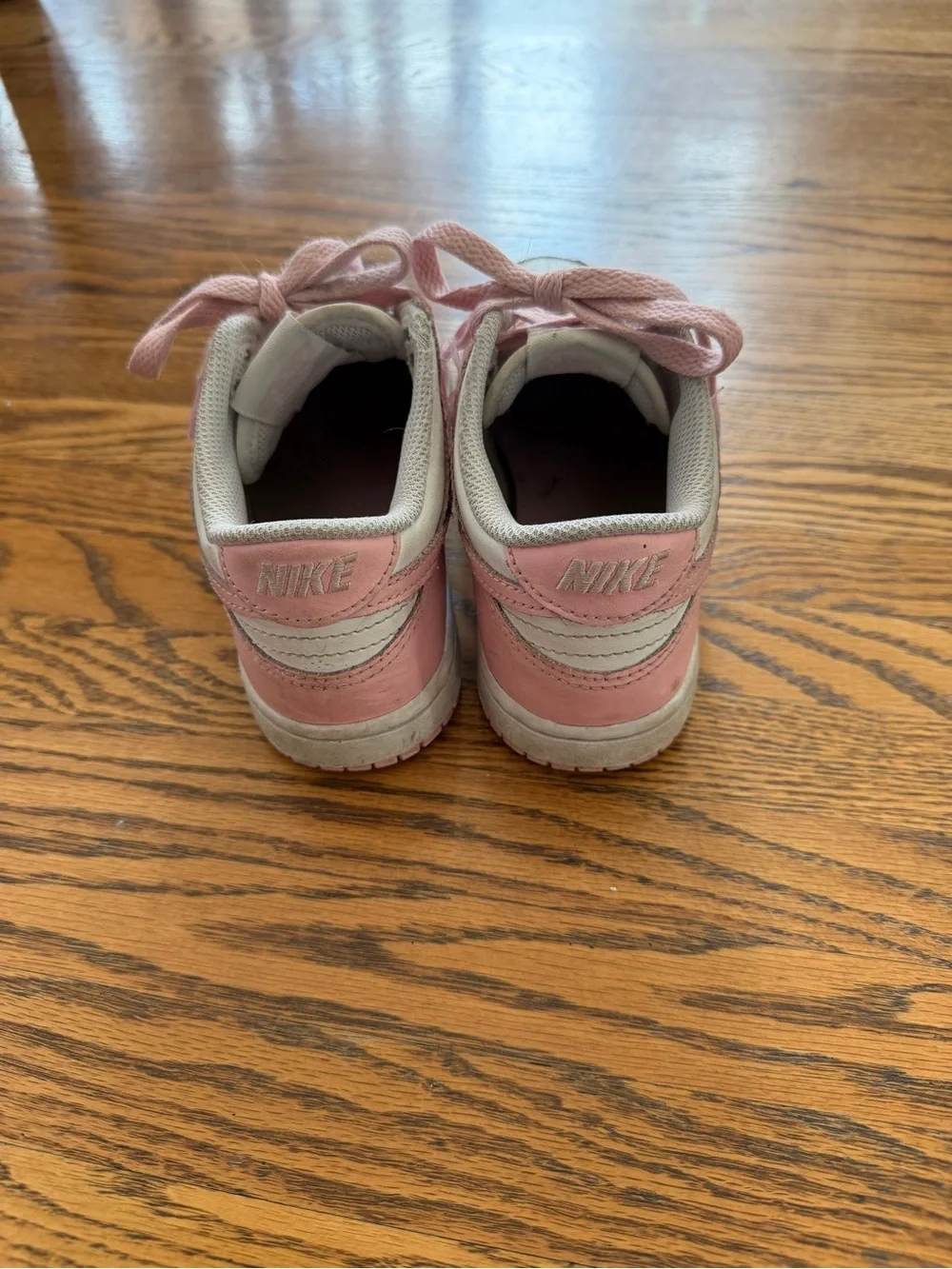 Girls Nike Court Borough Low Sneakers Pink and White Size 1